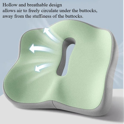 1pc Memory Foam Seat Cushion - 3D Ergonomic Support Light Grey and Black, Washable Polyester,
