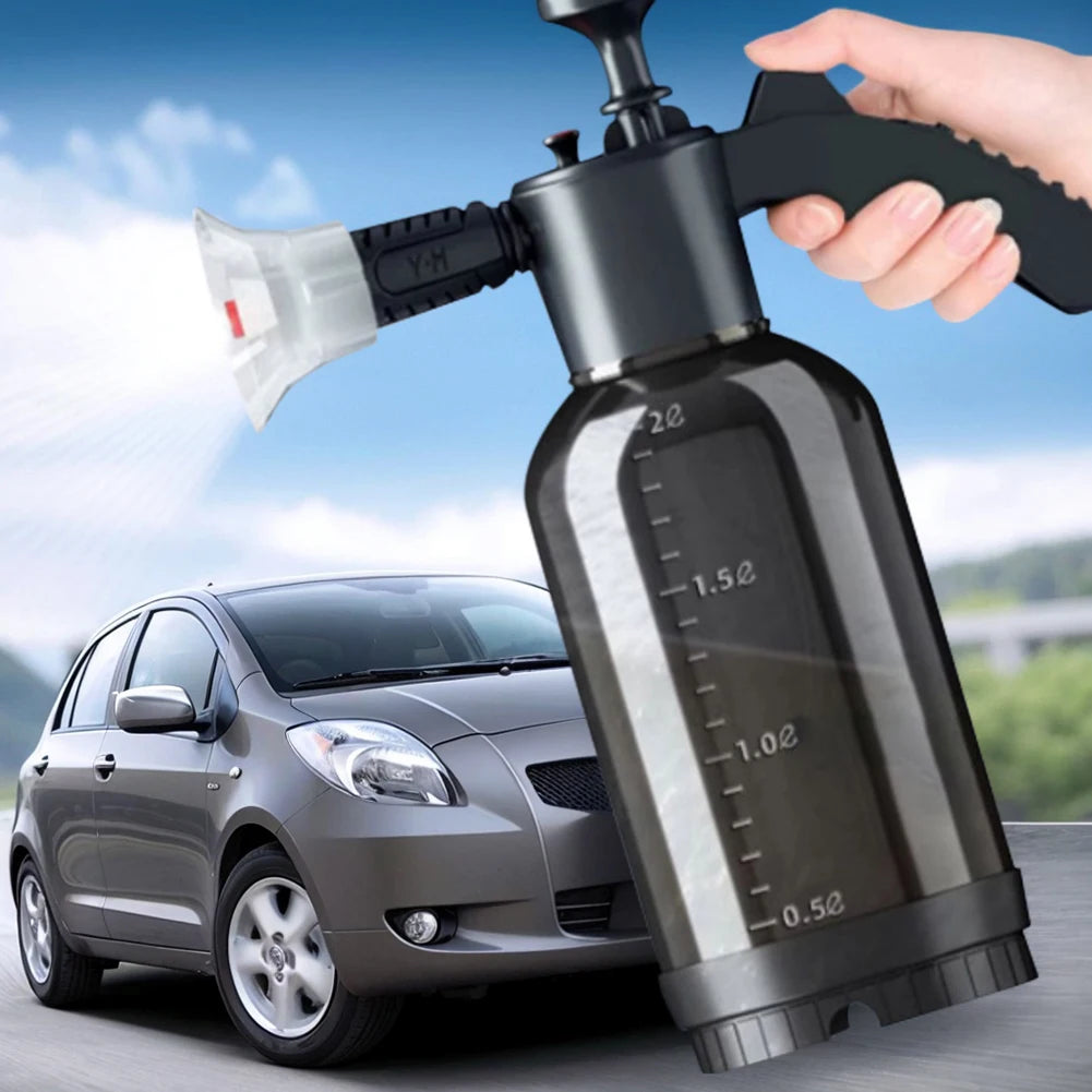 2L Hand Pump Foam Sprayer  Pneumatic Foam Cannon High Pressure Car Wash Spray Bottle for deep cleaning