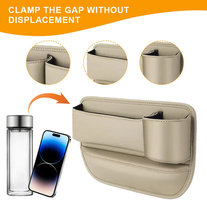 Car Seat Organizer Leather holder/ Console Crevice Filler Car Interior Storage Pocket Car for Seat Side Phone Holder