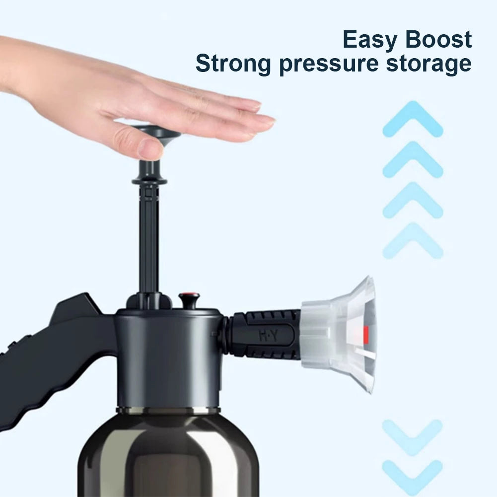 2L Hand Pump Foam Sprayer  Pneumatic Foam Cannon High Pressure Car Wash Spray Bottle for deep cleaning