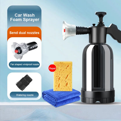 2L Hand Pump Foam Sprayer  Pneumatic Foam Cannon High Pressure Car Wash Spray Bottle for deep cleaning