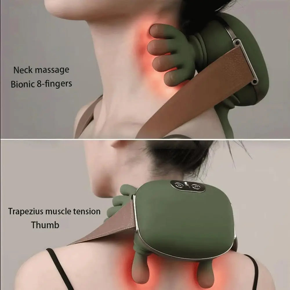 Wireless Neck And Back Massager with Heat 4D Kneading Shiatsu Deep Tissue for Shoulder Kneading Massage/long range battery