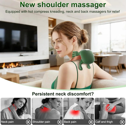Wireless Neck And Back Massager with Heat 4D Kneading Shiatsu Deep Tissue for Shoulder Kneading Massage/long range battery
