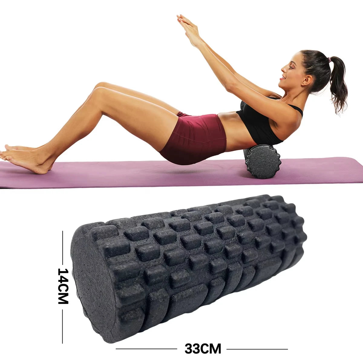 33cm Fitness Foam Roller Yoga Massage Roller for Pilates/ Foam Body Muscle Massage Roller Therapy Exercises/Home gym Exercise