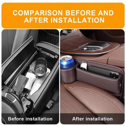 Car Seat Organizer Leather holder/ Console Crevice Filler Car Interior Storage Pocket Car for Seat Side Phone Holder