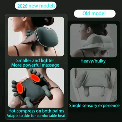 Wireless Neck And Back Massager with Heat 4D Kneading Shiatsu Deep Tissue for Shoulder Kneading Massage/long range battery