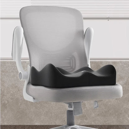 1pc Memory Foam Seat Cushion - 3D Ergonomic Support Light Grey and Black, Washable Polyester,