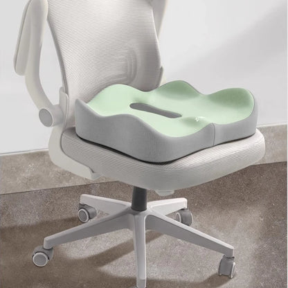 1pc Memory Foam Seat Cushion - 3D Ergonomic Support Light Grey and Black, Washable Polyester,