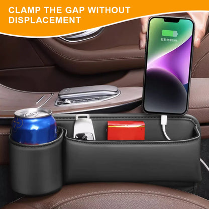 Car Seat Organizer Leather holder/ Console Crevice Filler Car Interior Storage Pocket Car for Seat Side Phone Holder