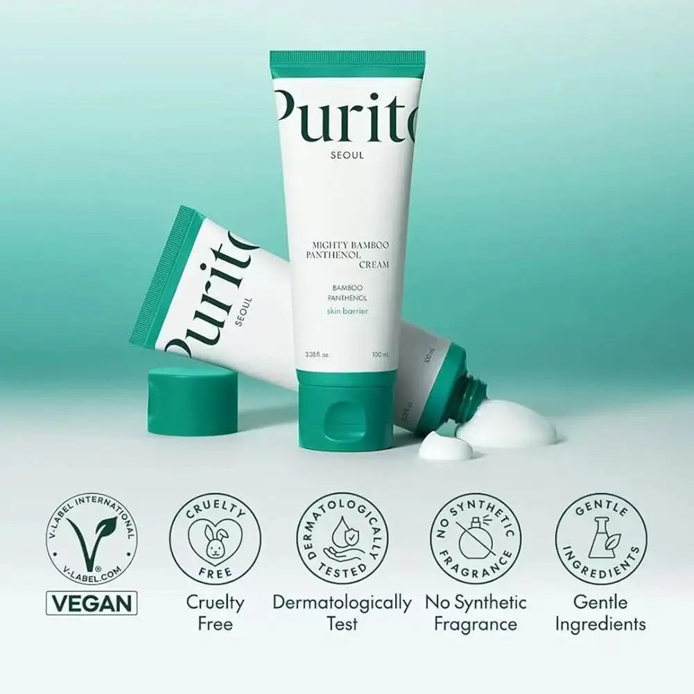 Purito Bamboo Essence Cream Soothes Moisturizes Nourishes Repairs Skin Barrier