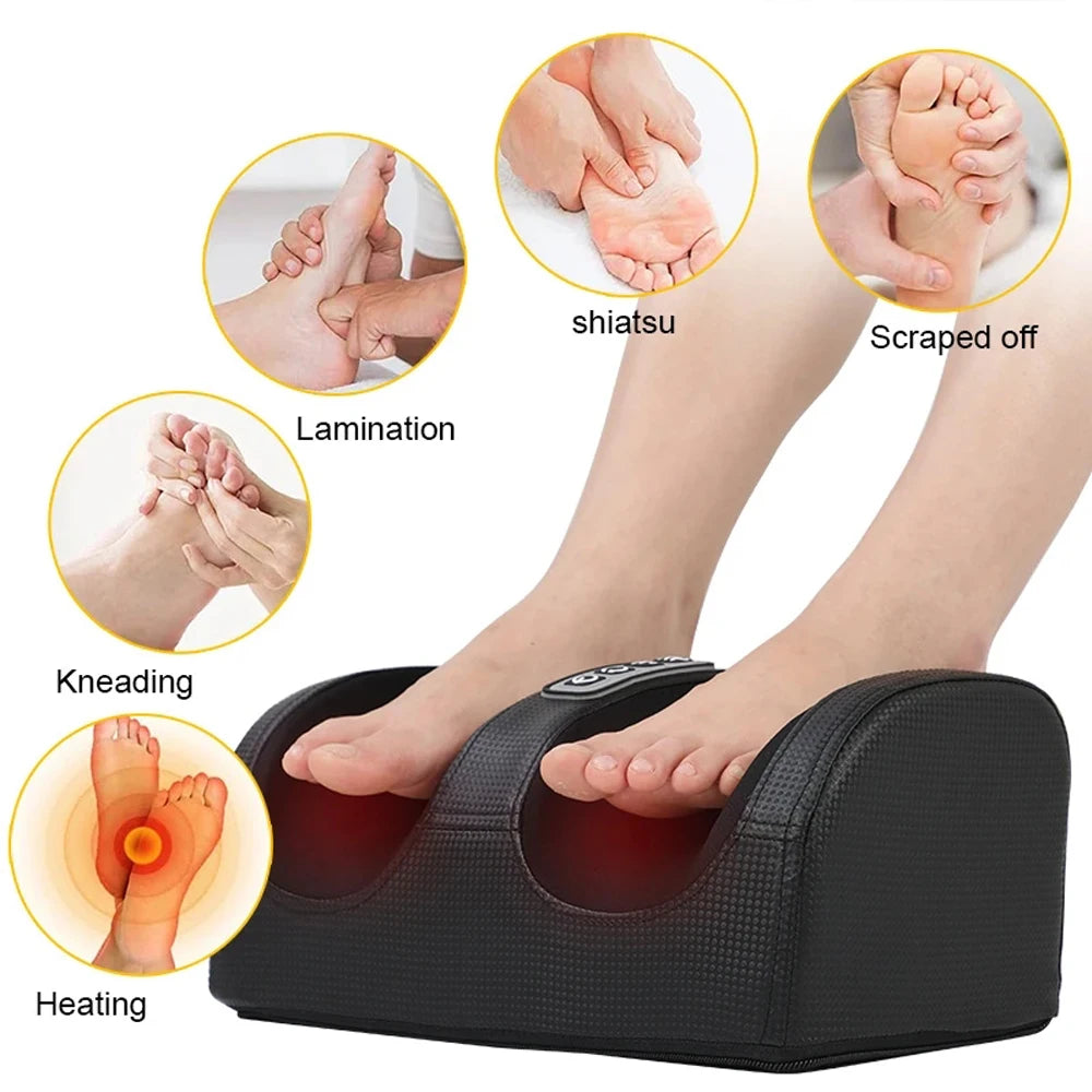 Electric Foot Massager Shiatsu Kneading Deep Tissue Relax Heated Roller Calf Pain Relief /Fatigue Muscles Vibrator Machine Health improvement