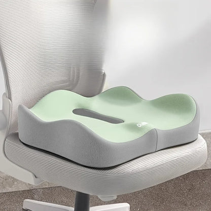 1pc Memory Foam Seat Cushion - 3D Ergonomic Support Light Grey and Black, Washable Polyester,