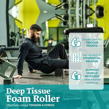 33cm Fitness Foam Roller Yoga Massage Roller for Pilates/ Foam Body Muscle Massage Roller Therapy Exercises/Home gym Exercise