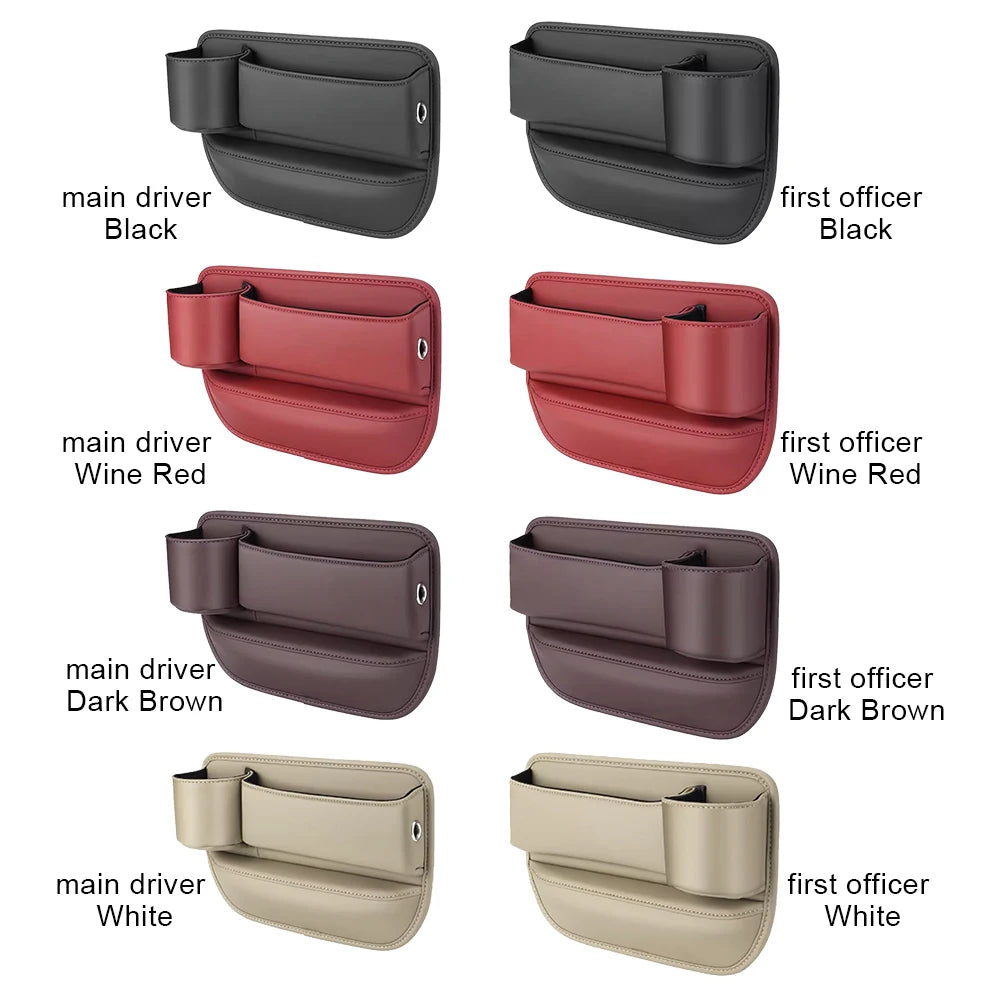 Car Seat Organizer Leather holder/ Console Crevice Filler Car Interior Storage Pocket Car for Seat Side Phone Holder
