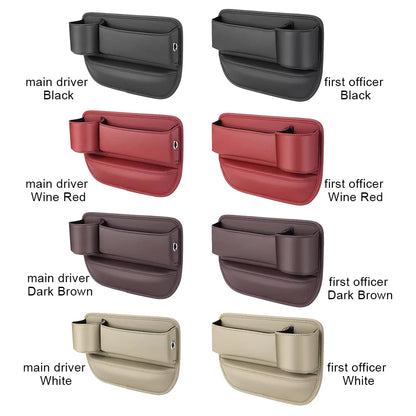 Car Seat Organizer Leather holder/ Console Crevice Filler Car Interior Storage Pocket Car for Seat Side Phone Holder