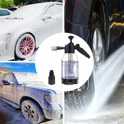 2L Hand Pump Foam Sprayer  Pneumatic Foam Cannon High Pressure Car Wash Spray Bottle for deep cleaning