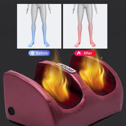 Electric Foot Massager Shiatsu Kneading Deep Tissue Relax Heated Roller Calf Pain Relief /Fatigue Muscles Vibrator Machine Health improvement