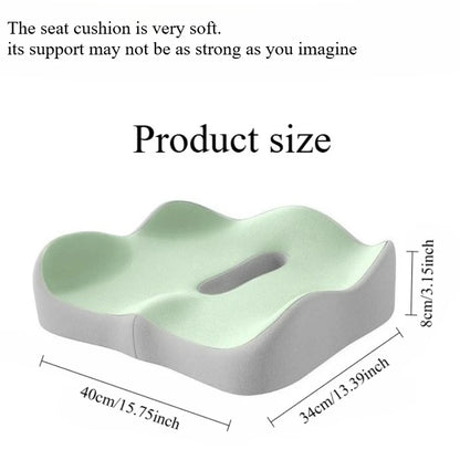 1pc Memory Foam Seat Cushion - 3D Ergonomic Support Light Grey and Black, Washable Polyester,