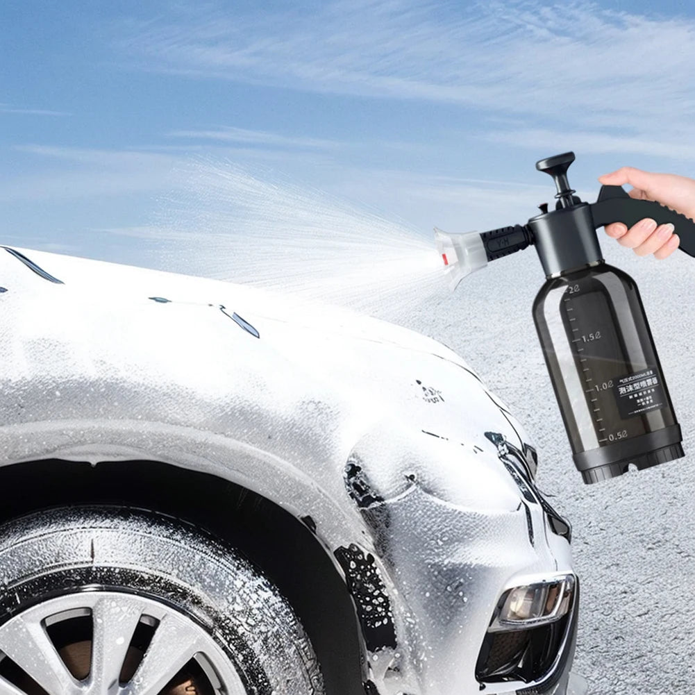 2L Hand Pump Foam Sprayer  Pneumatic Foam Cannon High Pressure Car Wash Spray Bottle for deep cleaning