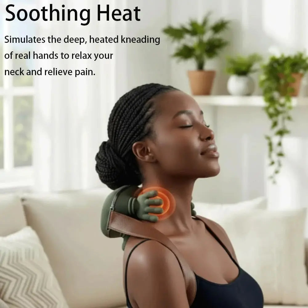 Wireless Neck And Back Massager with Heat 4D Kneading Shiatsu Deep Tissue for Shoulder Kneading Massage/long range battery