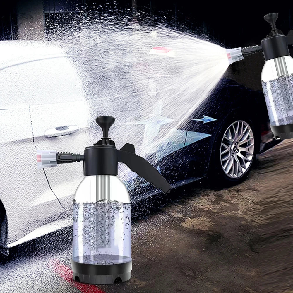 2L Hand Pump Foam Sprayer  Pneumatic Foam Cannon High Pressure Car Wash Spray Bottle for deep cleaning